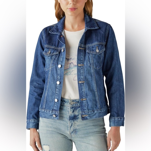 Lucky Brand Jackets & Blazers - Lucky Brand Women’s Jacket Tomboy Trucker Denim Jean Dark Wash Size XS